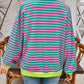 Contrast Striped Long Sleeve Sweatshirt