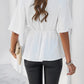 Surplice Tie Waist Half Sleeve Blouse