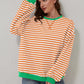 Contrast Striped Long Sleeve Sweatshirt