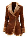 Vintage Suede Sherpa Trimmed Winter Coat thumbnail
