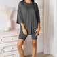 Basic Bae Full Size Soft Rayon Three-Quarter Sleeve Top and Shorts Set 