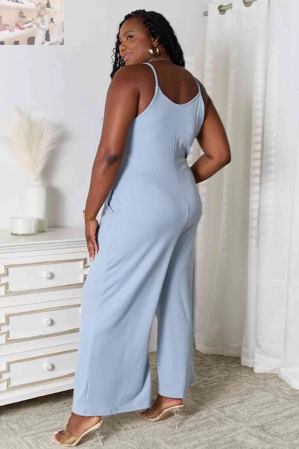 Basic Bae Full Size Spaghetti Strap V-Neck Jumpsuit - MegaSuperStar