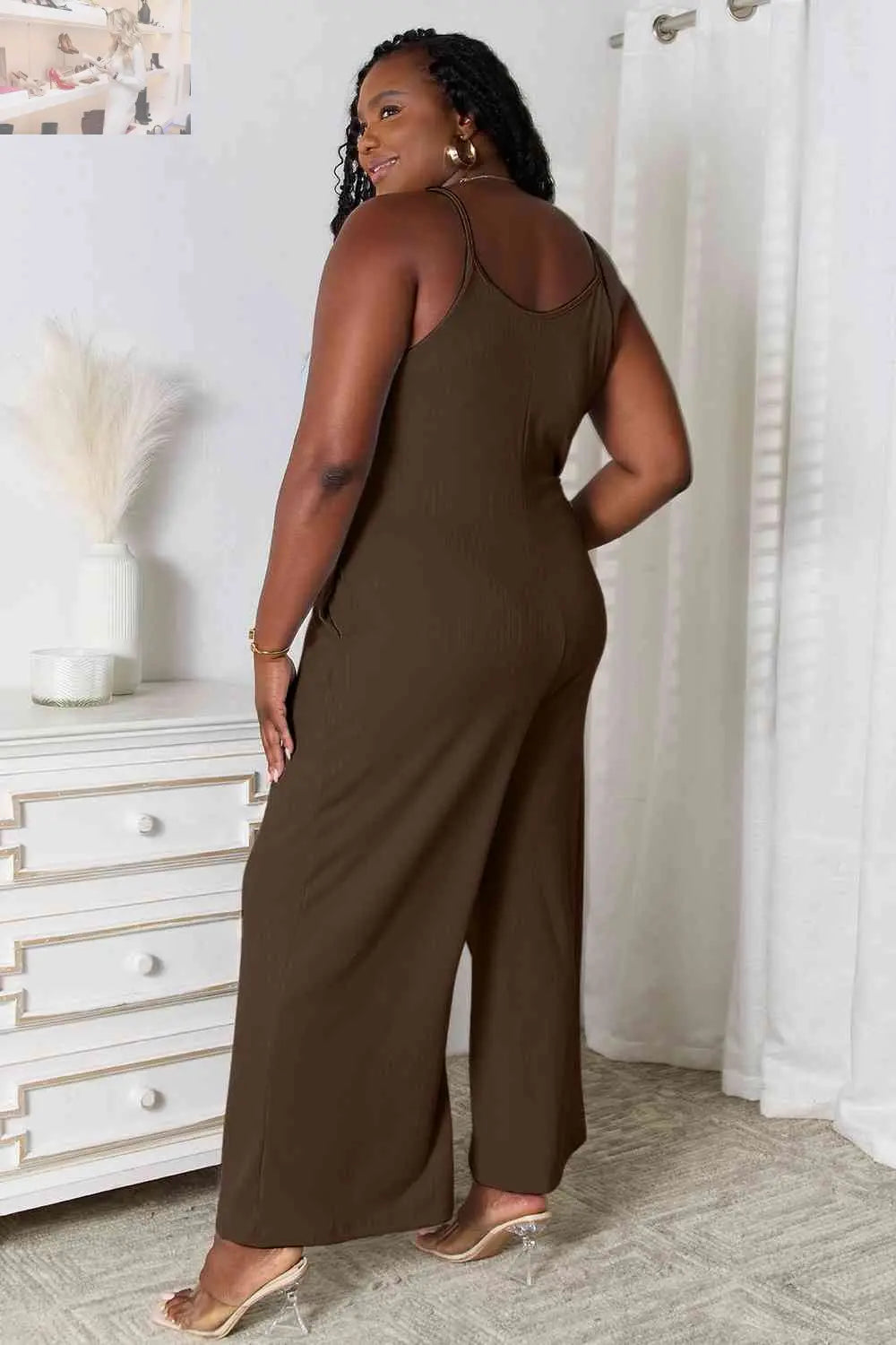 Basic Bae Full Size Spaghetti Strap V-Neck Jumpsuit - MegaSuperStar