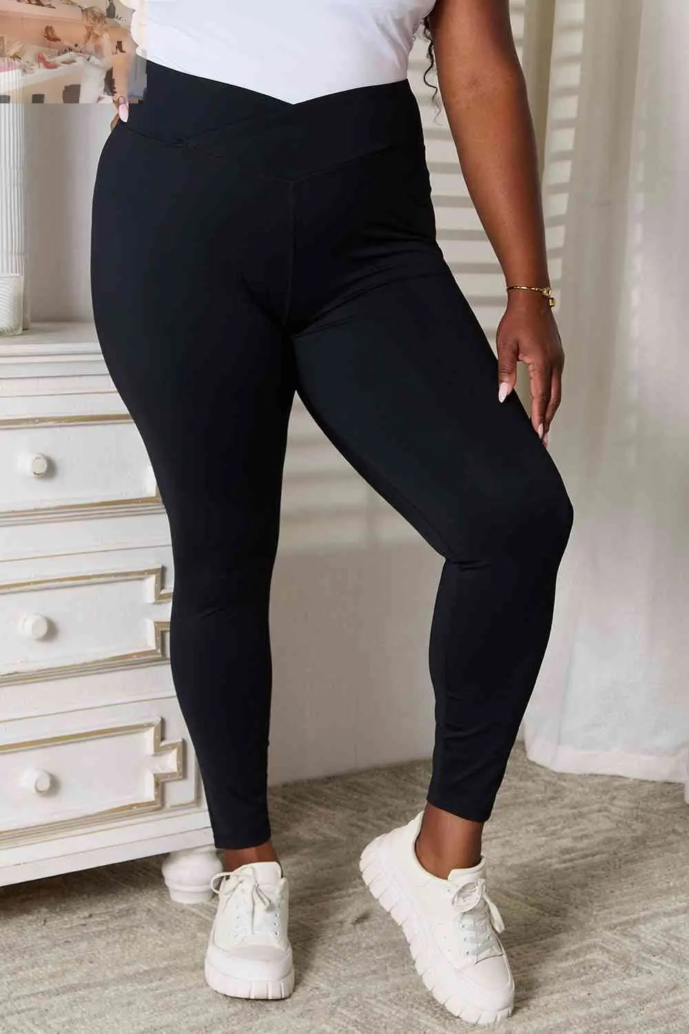 Basic Bae V-Waistband Sports Leggings - MegaSuperStar