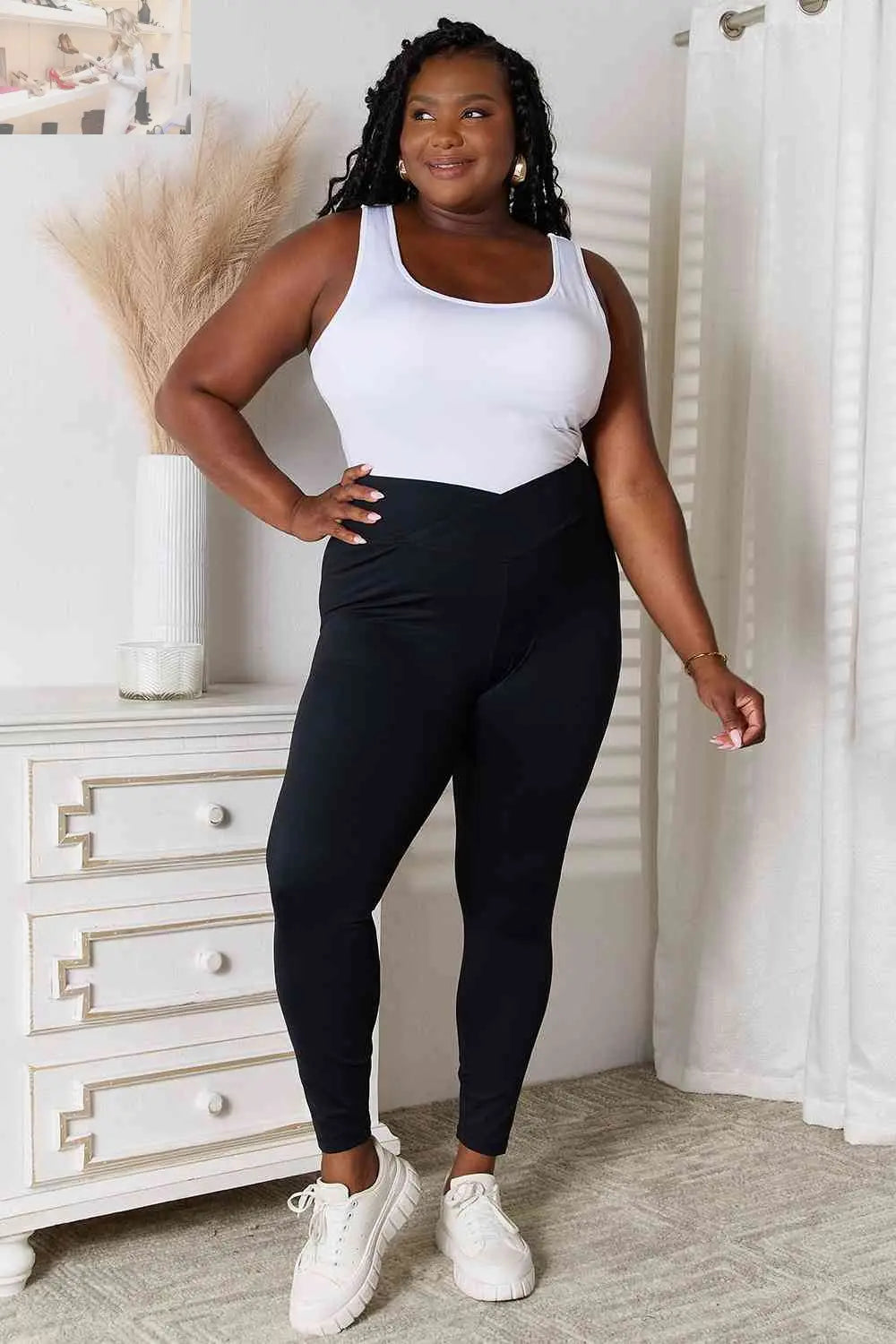 Basic Bae V-Waistband Sports Leggings - MegaSuperStar