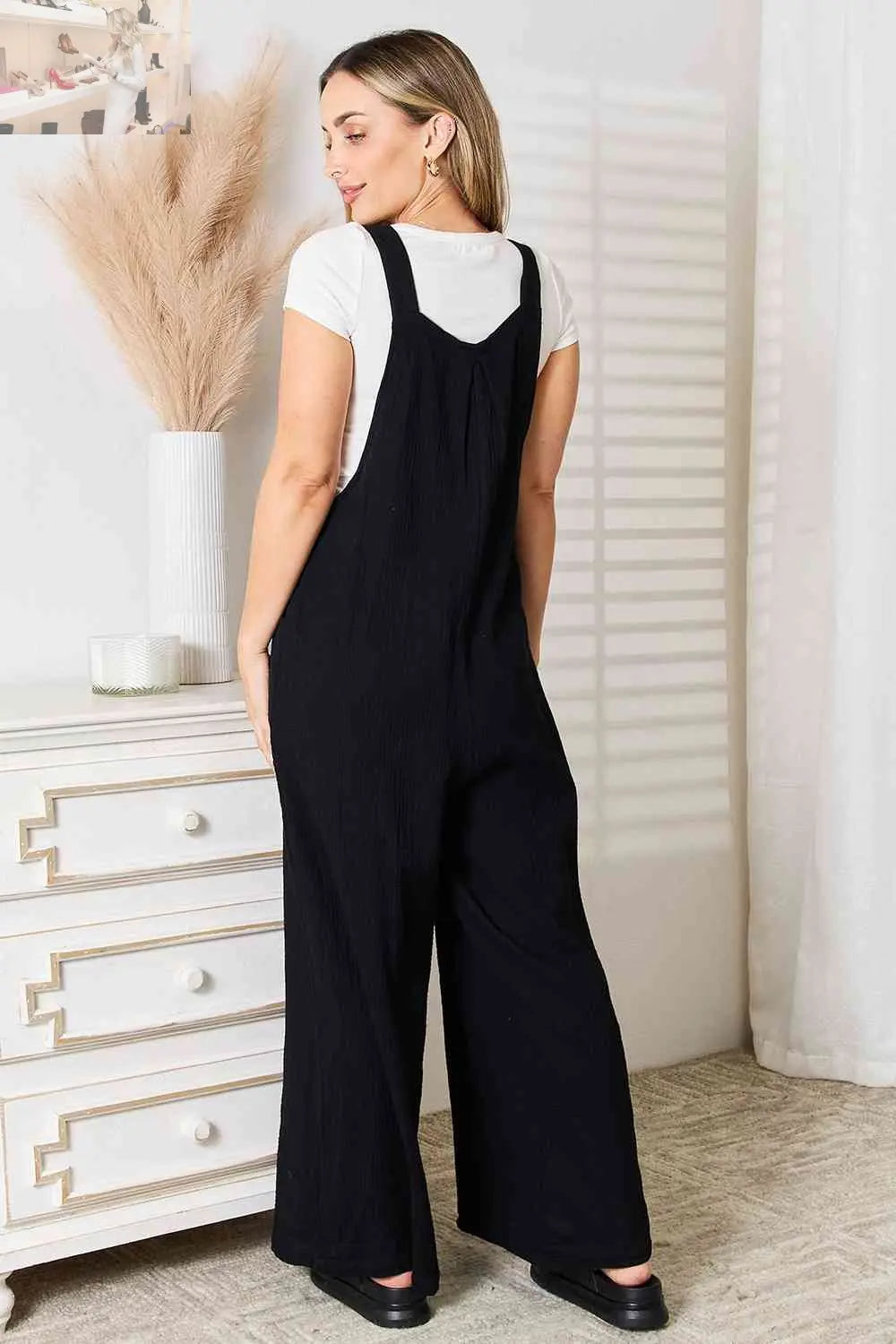 Basic Bae Wide Leg Overalls with Pockets - MegaSuperStar