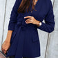 Belted Shawl Collar Blazer - MegaSuperStar