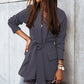 Belted Shawl Collar Blazer - MegaSuperStar