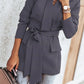 Belted Shawl Collar Blazer - MegaSuperStar