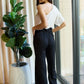 Dress Day Marvelous in Manhattan One-Shoulder Jumpsuit in White/Black - MegaSuperStar