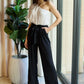 Dress Day Marvelous in Manhattan One-Shoulder Jumpsuit in White/Black - MegaSuperStar