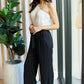 Dress Day Marvelous in Manhattan One-Shoulder Jumpsuit in White/Black - MegaSuperStar