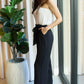 Dress Day Marvelous in Manhattan One-Shoulder Jumpsuit in White/Black - MegaSuperStar