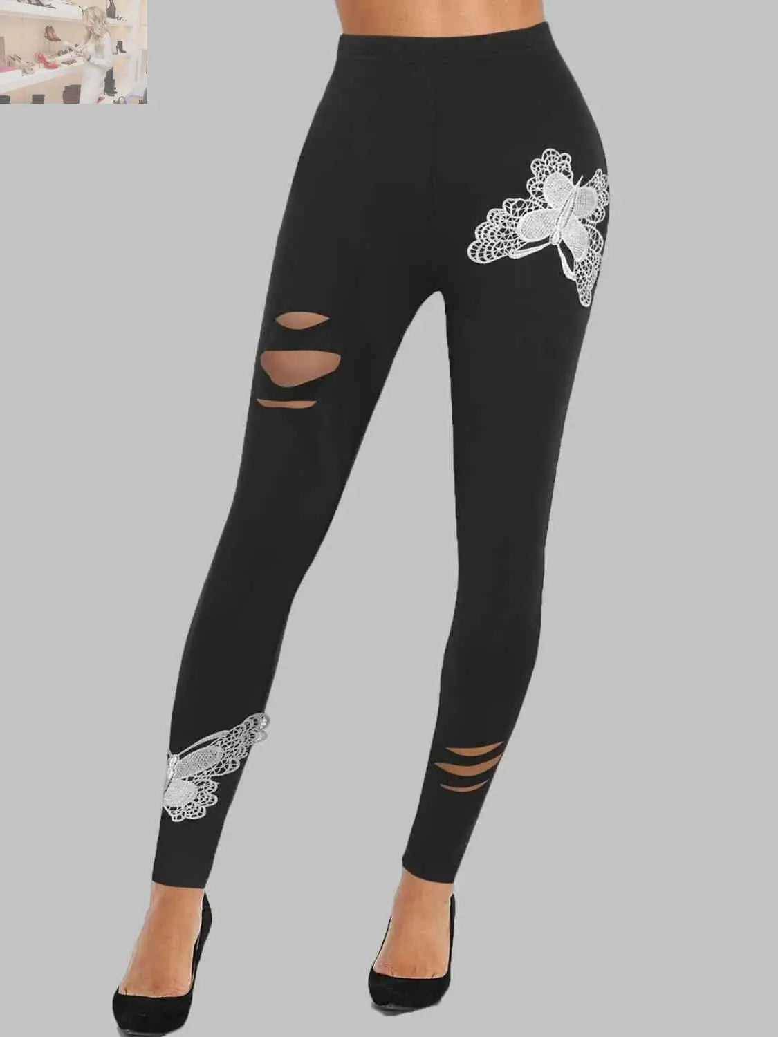 Butterfly Cutout High Waist Leggings - MegaSuperStar