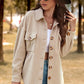 Button-Up Shirt Jacket with Breast Pockets - MegaSuperStar