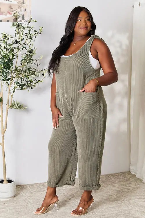 Celeste Full Size Straight Overall with Pockets - MegaSuperStar