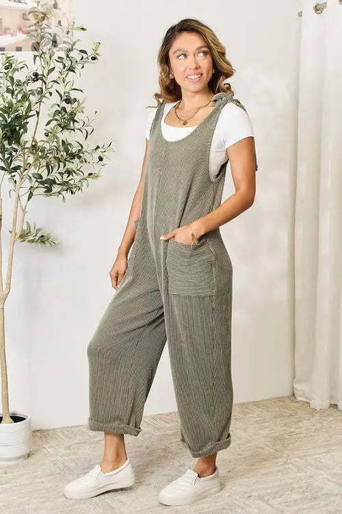 Celeste Full Size Straight Overall with Pockets - MegaSuperStar