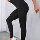 Crisscross Detail Wide Waistband Leggings - MegaSuperStar