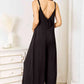 Double Take Full Size Soft Rayon Spaghetti Strap Tied Wide Leg Jumpsuit - MegaSuperStar