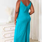 Double Take Full Size Soft Rayon Spaghetti Strap Tied Wide Leg Jumpsuit - MegaSuperStar