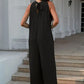 Double Take Full Size Tie Back Cutout Sleeveless Jumpsuit - MegaSuperStar