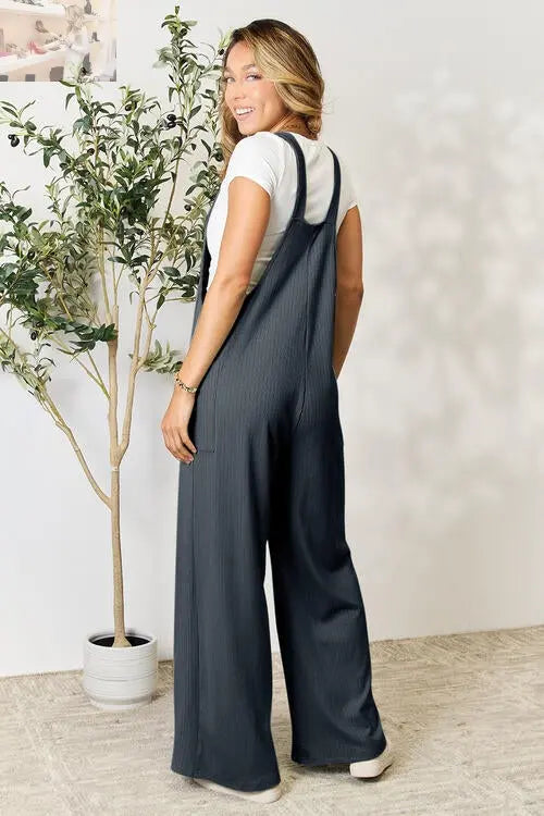 Double Take Full Size Wide Strap Overall with Pockets - MegaSuperStar