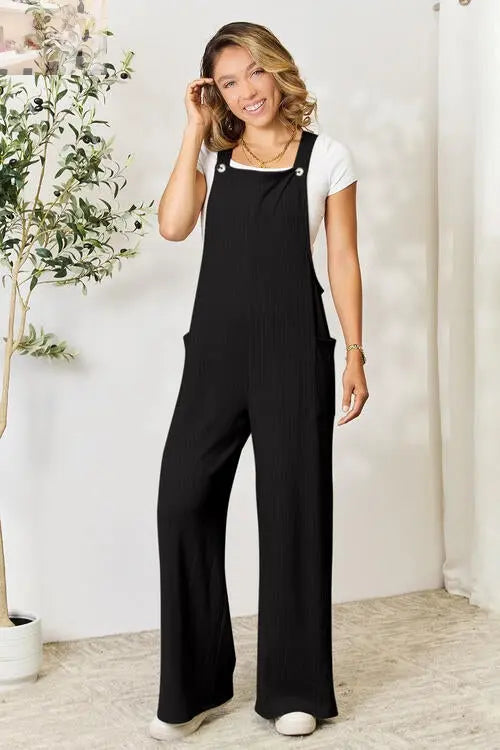 Double Take Full Size Wide Strap Overall with Pockets - MegaSuperStar