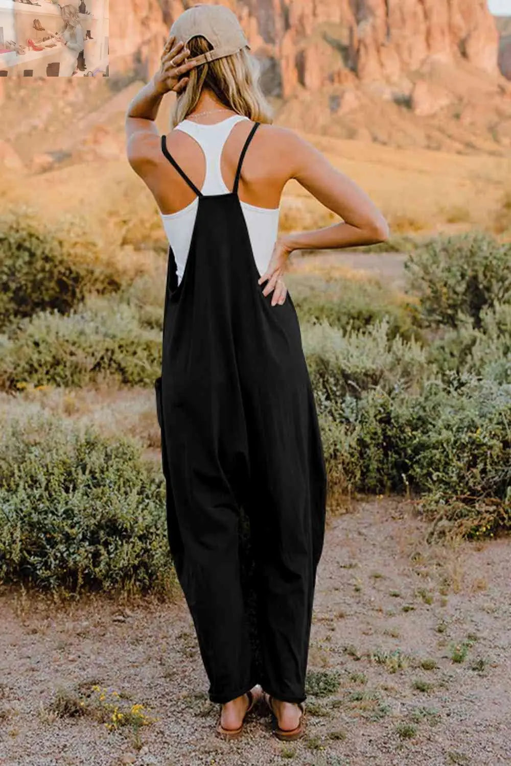 Double Take  V-Neck Sleeveless Jumpsuit with Pocket - MegaSuperStar