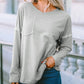 Dropped Shoulder V-Neck Top - MegaSuperStar