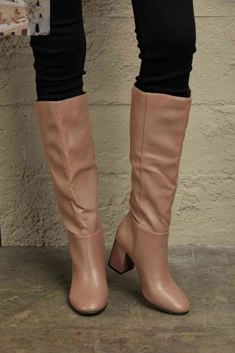 East Lion Corp Block Heel Knee High Boots - MegaSuperStar