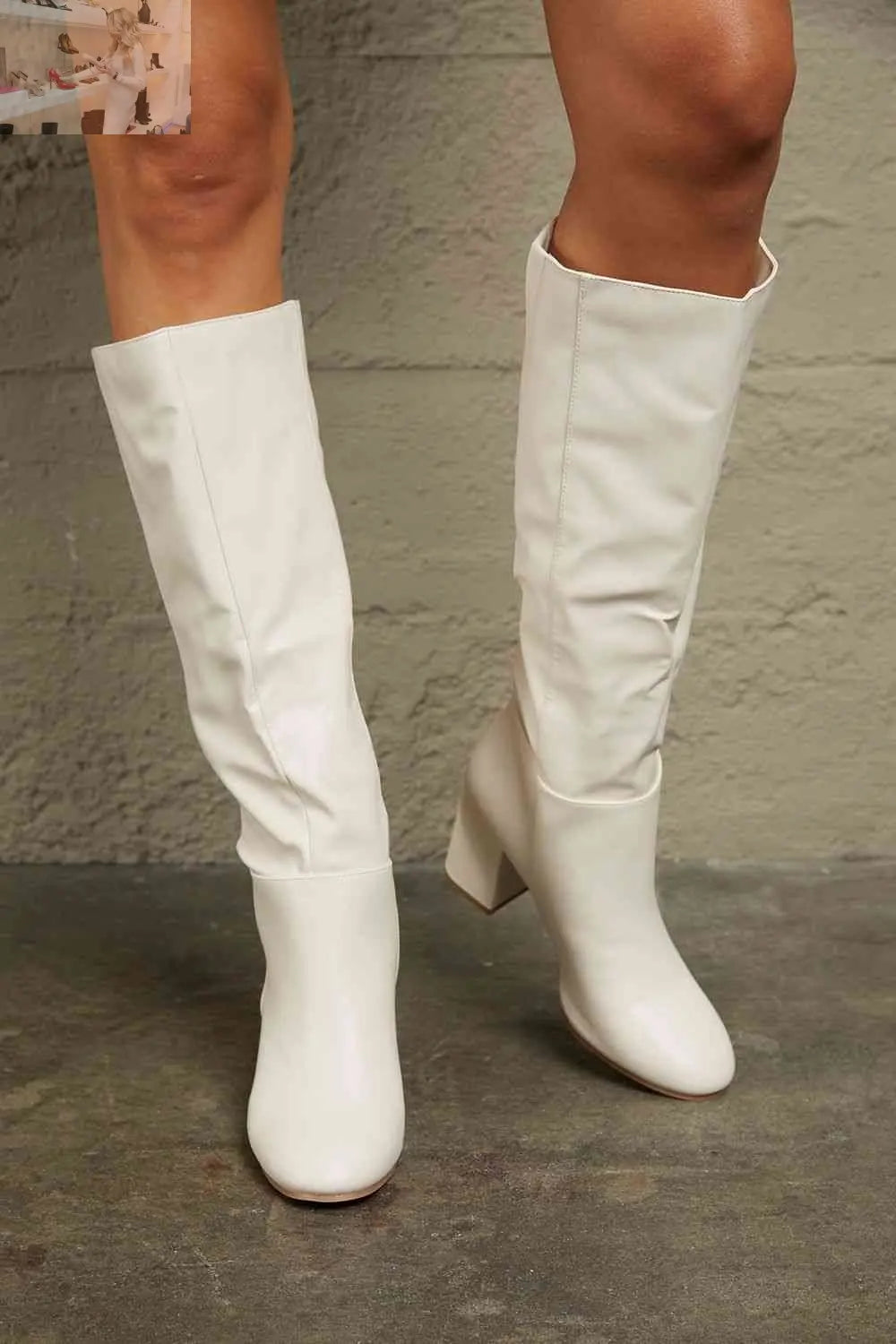 East Lion Corp Block Heel Knee High Boots - MegaSuperStar