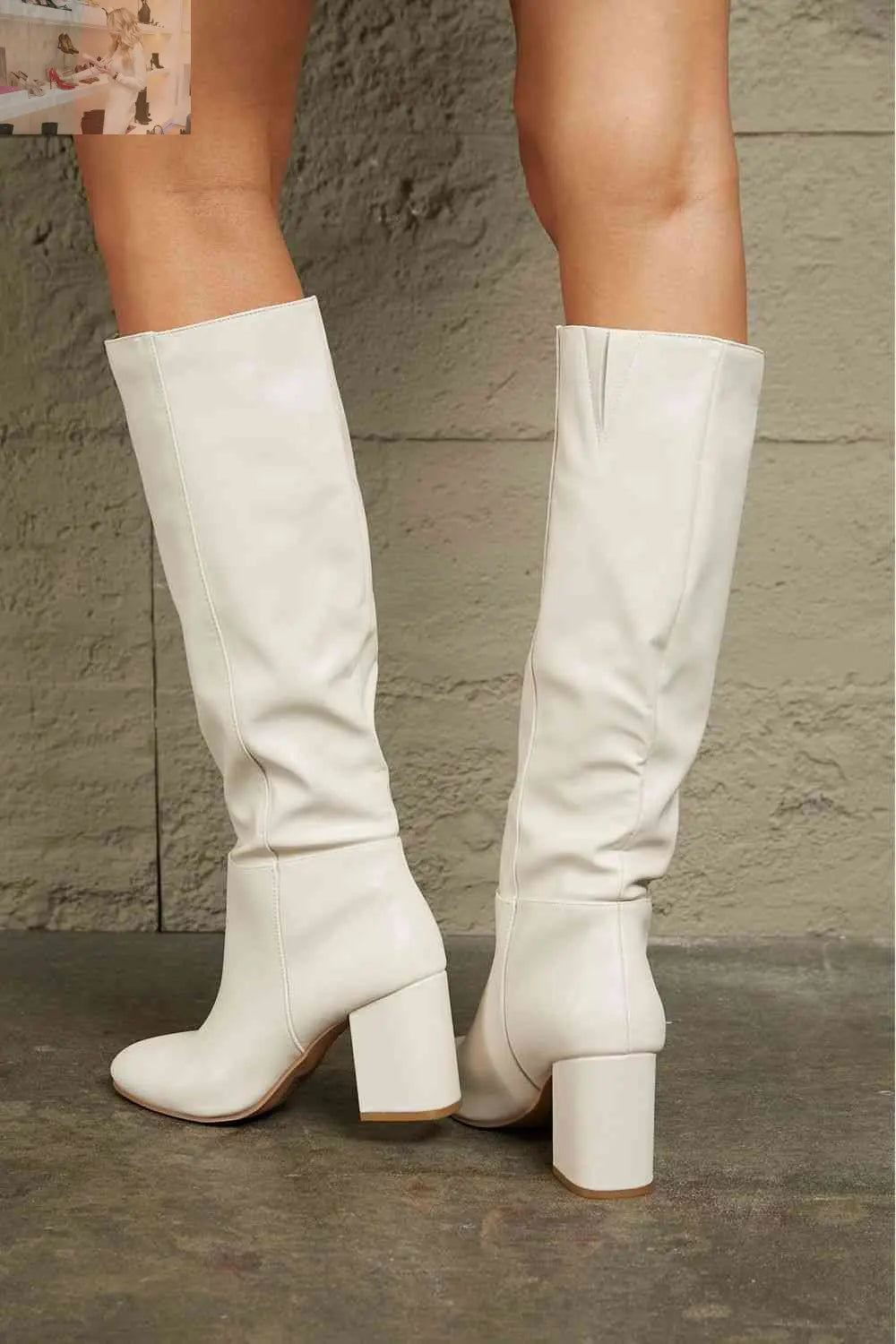 East Lion Corp Block Heel Knee High Boots - MegaSuperStar