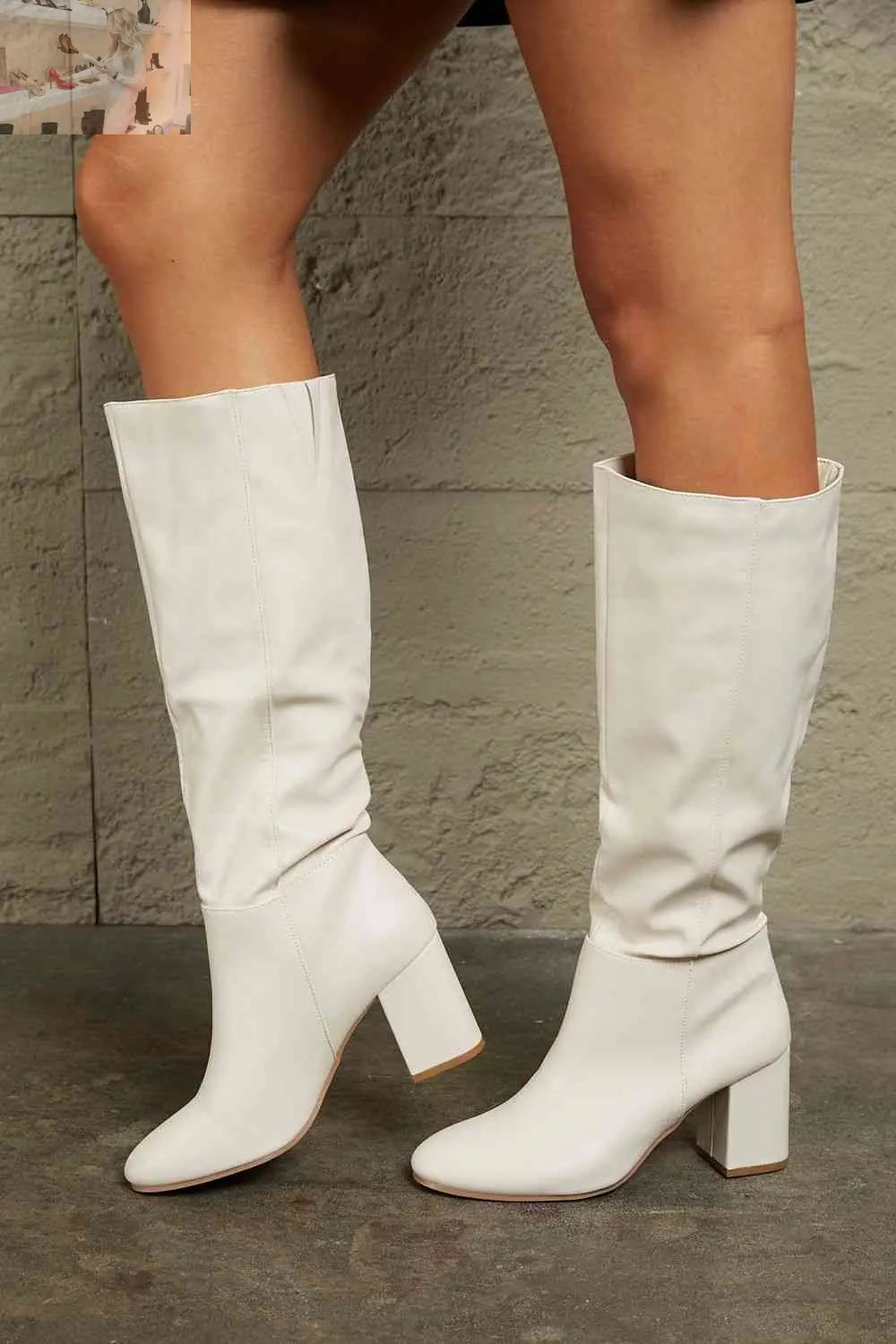 East Lion Corp Block Heel Knee High Boots - MegaSuperStar