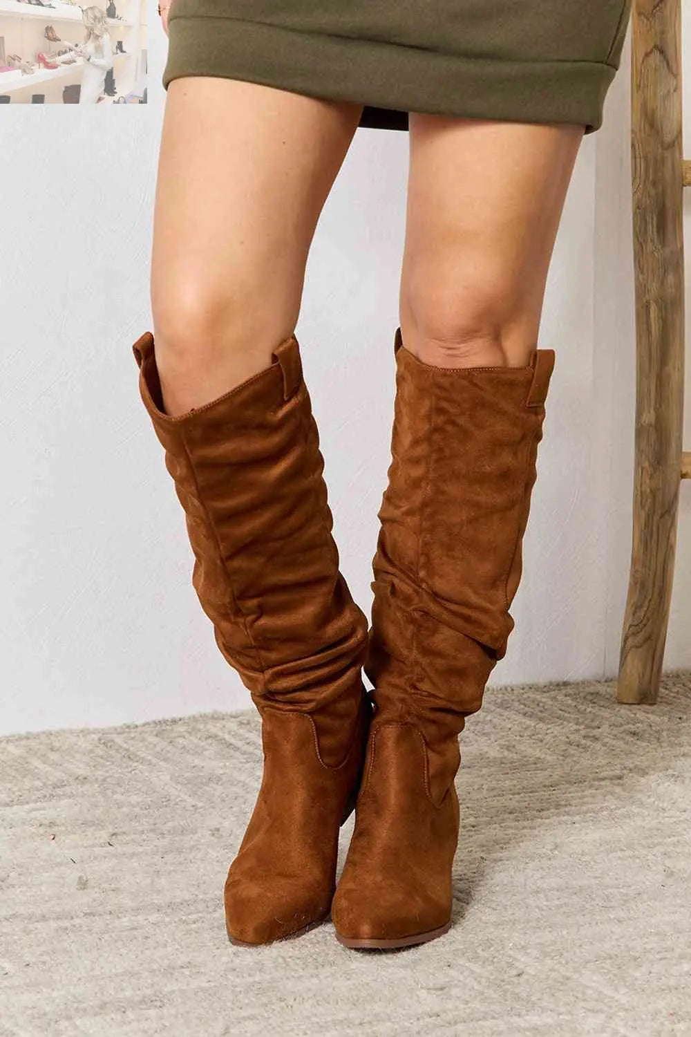 East Lion Corp Block Heel Knee High Boots - MegaSuperStar