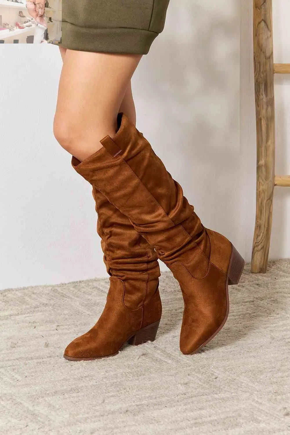 East Lion Corp Block Heel Knee High Boots - MegaSuperStar