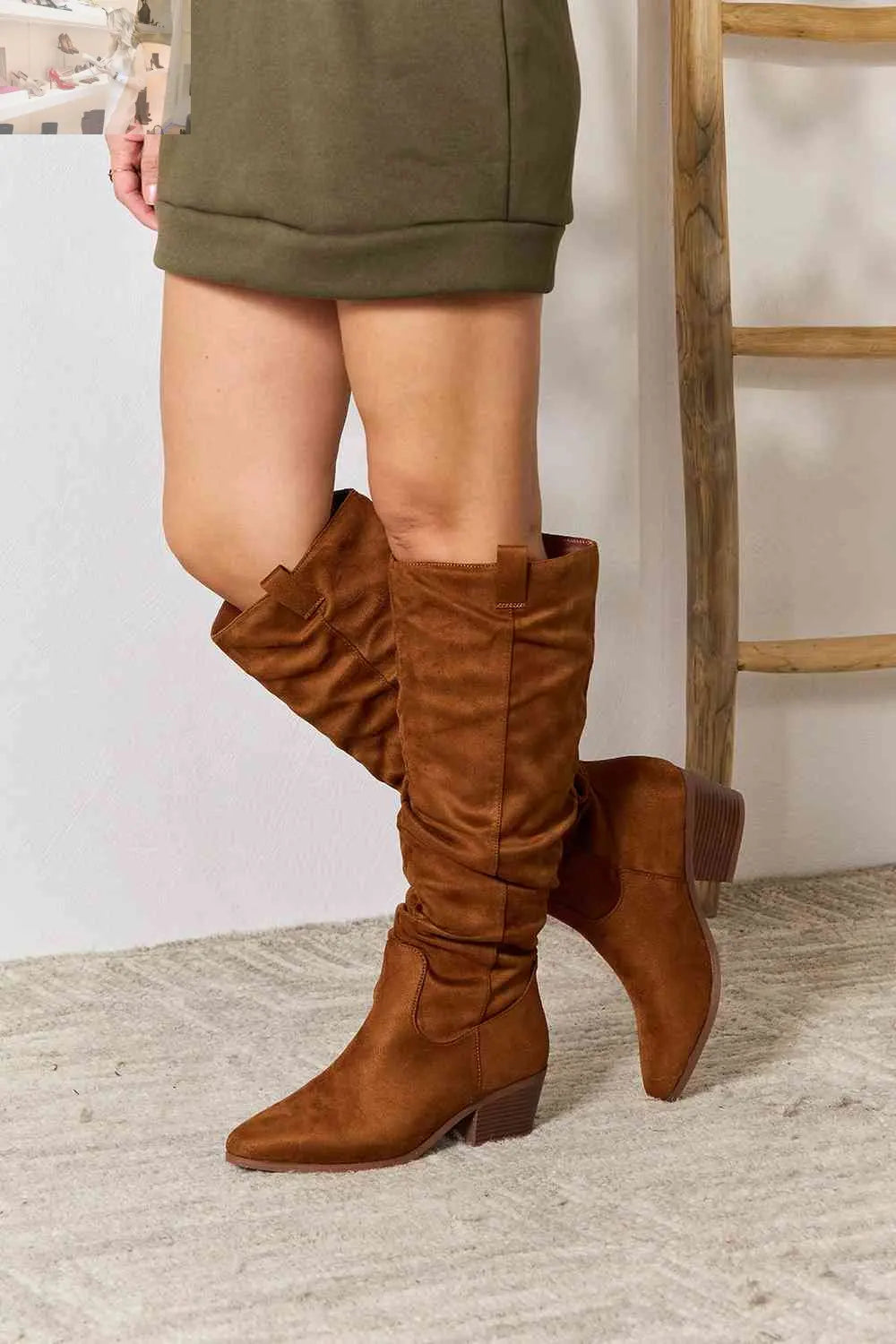 East Lion Corp Block Heel Knee High Boots - MegaSuperStar