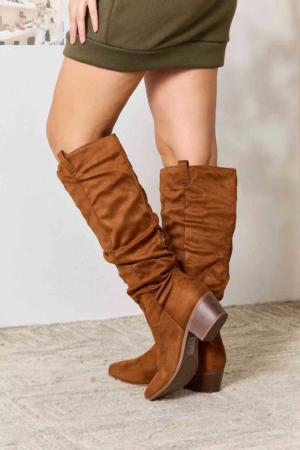 East Lion Corp Block Heel Knee High Boots - MegaSuperStar