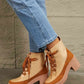East Lion Corp Lace Up Lug Booties - MegaSuperStar