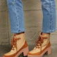 East Lion Corp Lace Up Lug Booties - MegaSuperStar