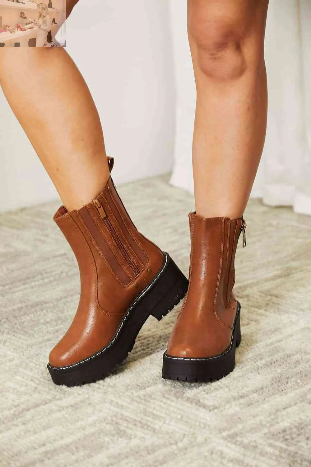 Forever Link Side Zip Platform Boots - MegaSuperStar