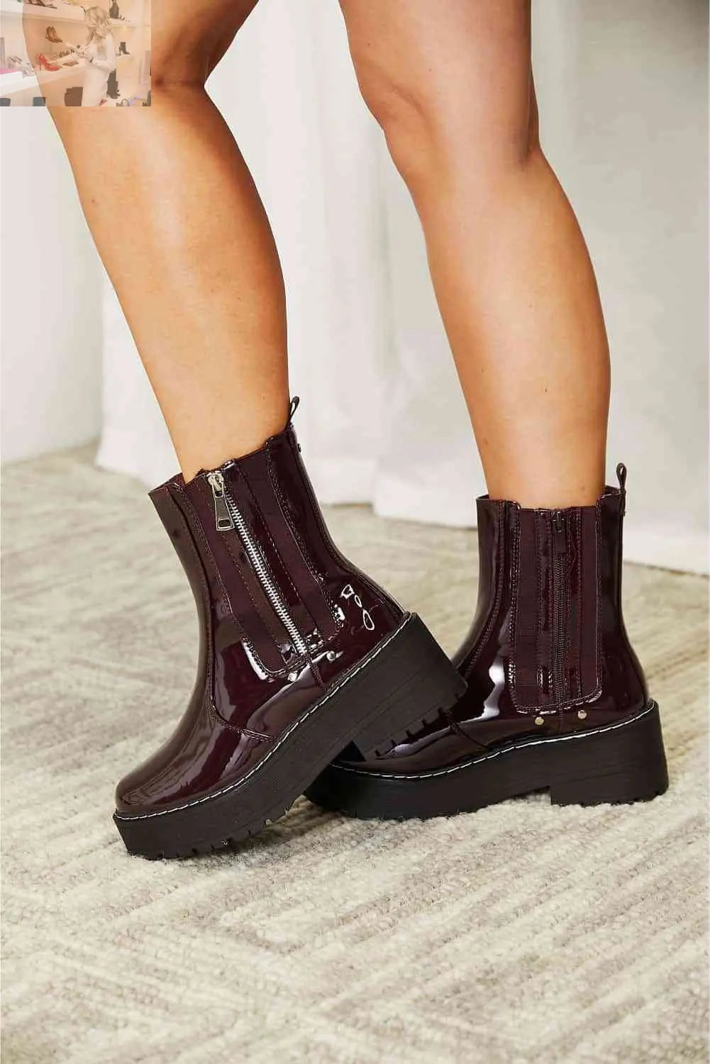 Forever Link Side Zip Platform Boots - MegaSuperStar