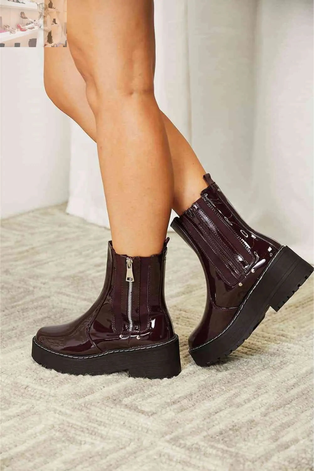 Forever Link Side Zip Platform Boots - MegaSuperStar