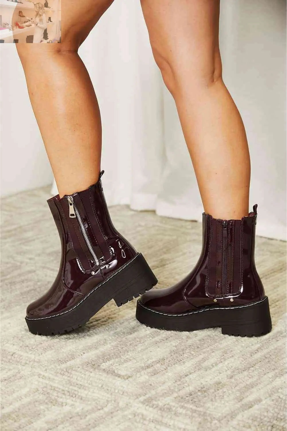 Forever Link Side Zip Platform Boots - MegaSuperStar