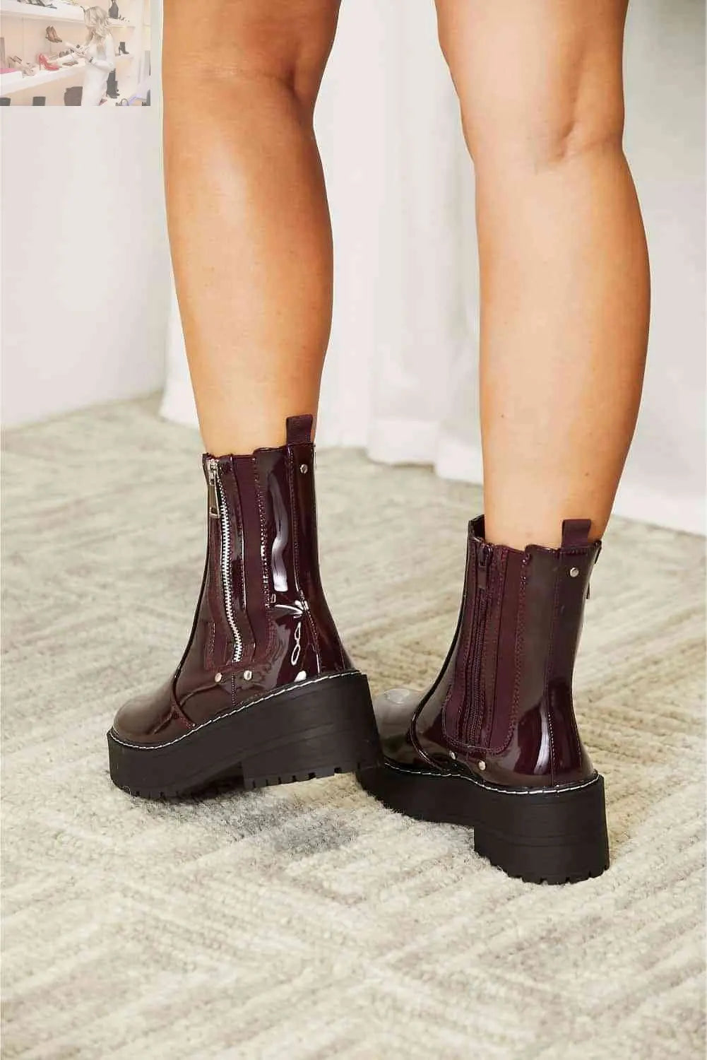 Forever Link Side Zip Platform Boots - MegaSuperStar