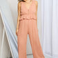 Gilli Sleeveless Wide Leg Peplum Jumpsuit - MegaSuperStar