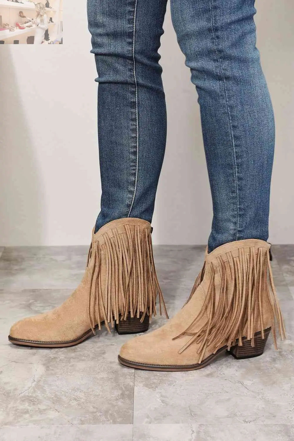 Legend Women's Fringe Cowboy Western Ankle Boots - MegaSuperStar