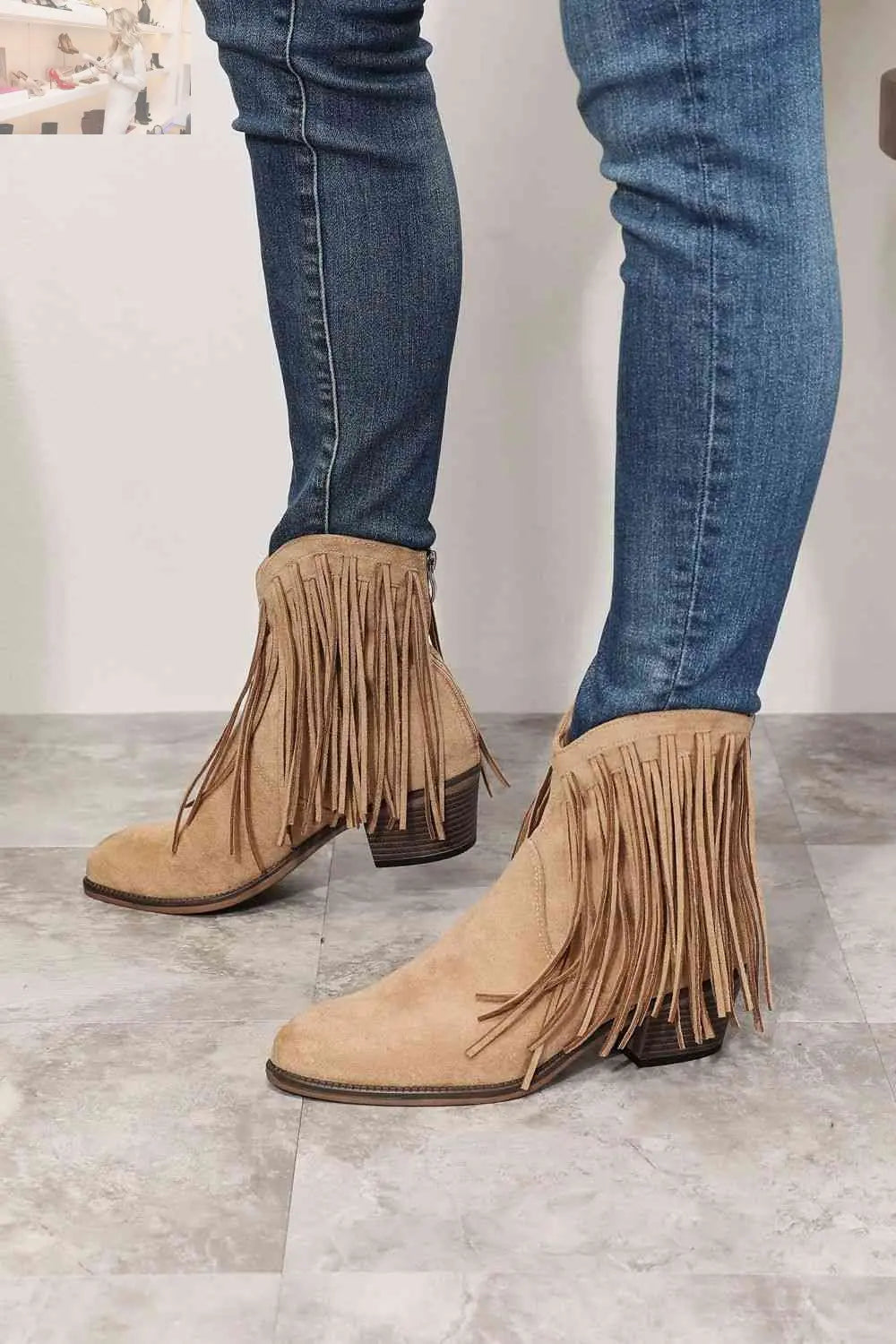 Legend Women's Fringe Cowboy Western Ankle Boots - MegaSuperStar