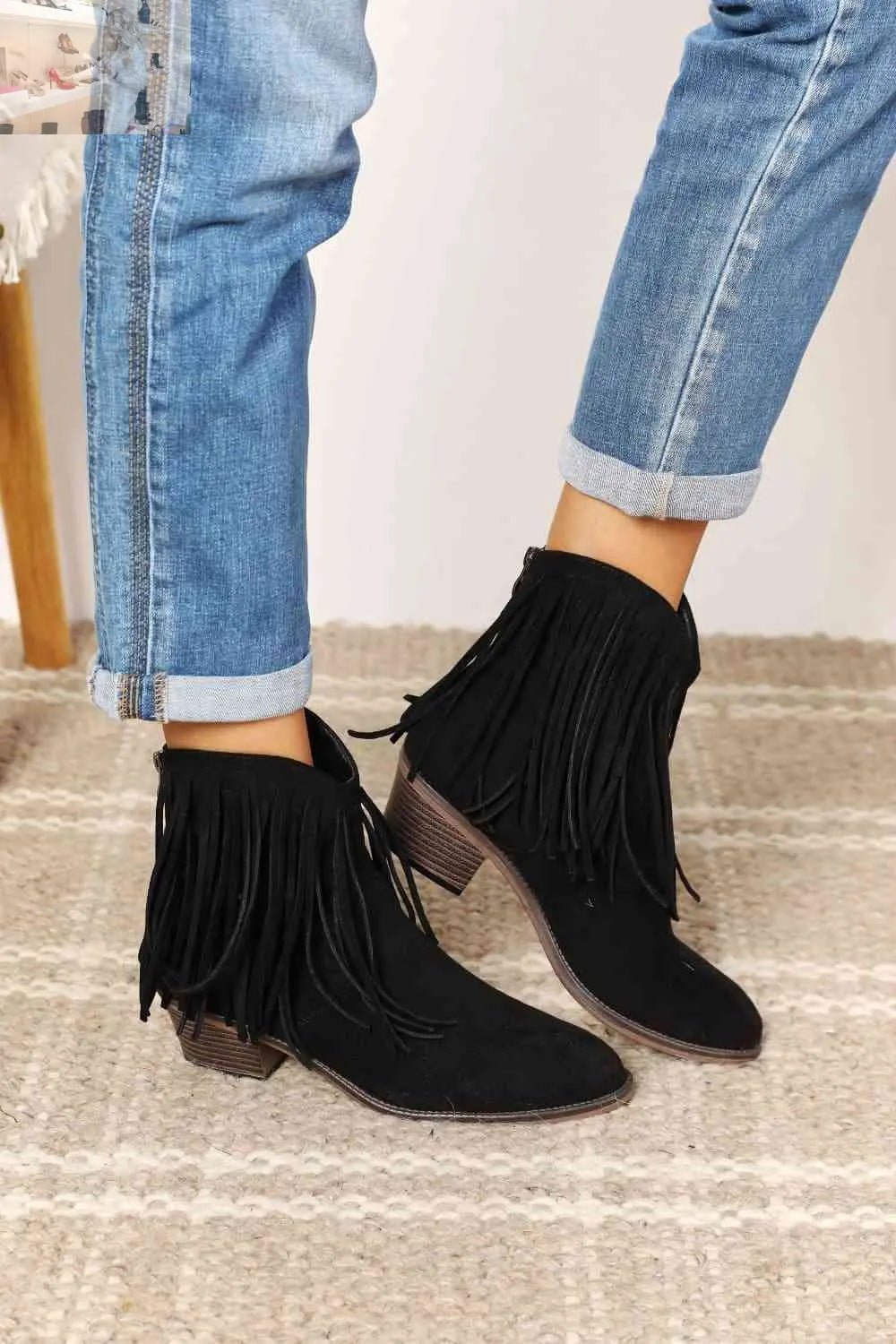 Legend Women's Fringe Cowboy Western Ankle Boots - MegaSuperStar