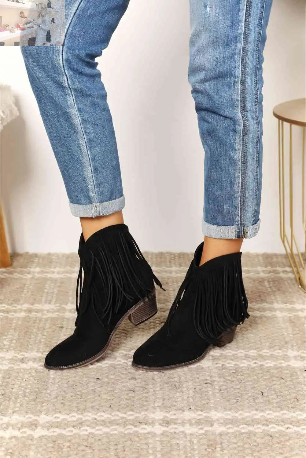 Legend Women's Fringe Cowboy Western Ankle Boots - MegaSuperStar