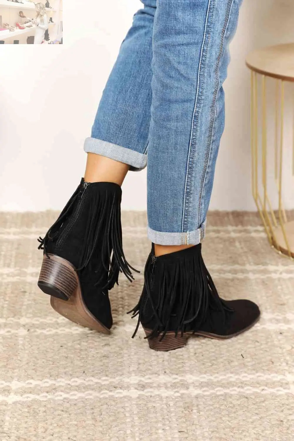 Legend Women's Fringe Cowboy Western Ankle Boots - MegaSuperStar